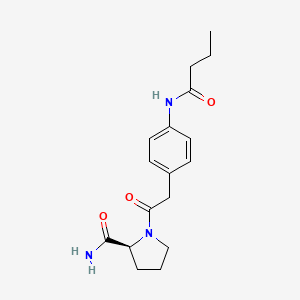 (2S)-1-{[4-(butyrylamino)phenyl]acetyl}pyrrolidine-2-carboxamide