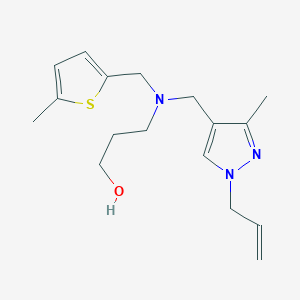 molecular formula C17H25N3OS B5905610 3-{[(1-allyl-3-methyl-1H-pyrazol-4-yl)methyl][(5-methyl-2-thienyl)methyl]amino}propan-1-ol 