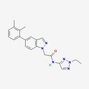 molecular formula C21H22N6O B5905630 2-[5-(2,3-dimethylphenyl)-1H-indazol-1-yl]-N-(2-ethyl-2H-1,2,3-triazol-4-yl)acetamide 