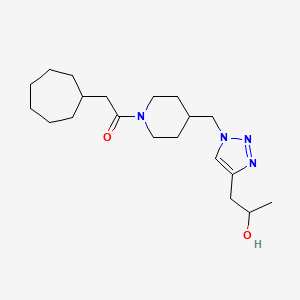 molecular formula C20H34N4O2 B5905648 1-(1-{[1-(cycloheptylacetyl)piperidin-4-yl]methyl}-1H-1,2,3-triazol-4-yl)propan-2-ol 