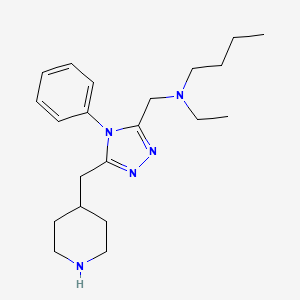 molecular formula C21H33N5 B5905681 N-ethyl-N-{[4-phenyl-5-(piperidin-4-ylmethyl)-4H-1,2,4-triazol-3-yl]methyl}butan-1-amine 