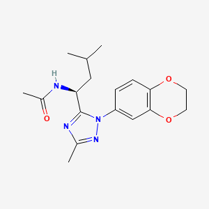 N-{(1S)-1-[1-(2,3-dihydro-1,4-benzodioxin-6-yl)-3-methyl-1H-1,2,4-triazol-5-yl]-3-methylbutyl}acetamide