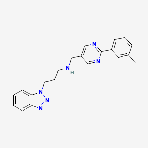 3-(1H-1,2,3-benzotriazol-1-yl)-N-{[2-(3-methylphenyl)pyrimidin-5-yl]methyl}propan-1-amine