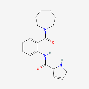 molecular formula C18H23N3O2 B5905692 N-[2-(1-azepanylcarbonyl)phenyl]-2,5-dihydro-1H-pyrrole-2-carboxamide hydrochloride 