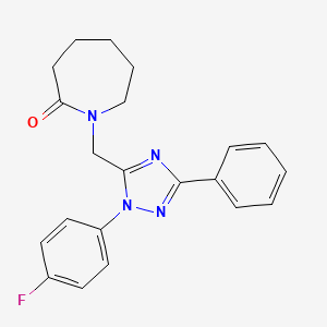 molecular formula C21H21FN4O B5905711 1-{[1-(4-fluorophenyl)-3-phenyl-1H-1,2,4-triazol-5-yl]methyl}azepan-2-one 