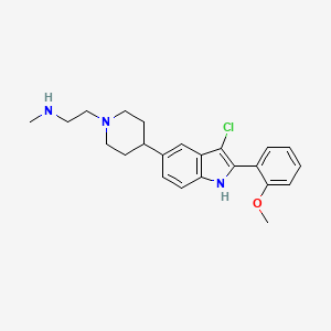 molecular formula C23H28ClN3O B590572 2-[4-[3-chloro-2-(2-methoxyphenyl)-1H-indol-5-yl]piperidin-1-yl]-N-methylethanamine CAS No. 912970-80-0