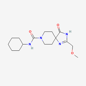 molecular formula C16H26N4O3 B5905724 N-cyclohexyl-2-(methoxymethyl)-4-oxo-1,3,8-triazaspiro[4.5]dec-1-ene-8-carboxamide 