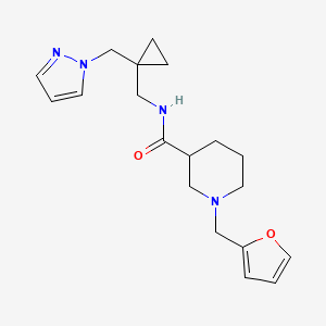 molecular formula C19H26N4O2 B5905730 1-(2-furylmethyl)-N-{[1-(1H-pyrazol-1-ylmethyl)cyclopropyl]methyl}piperidine-3-carboxamide 