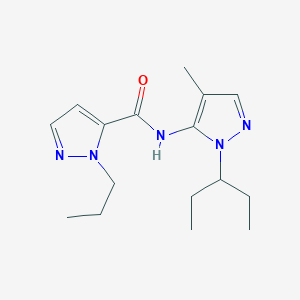 molecular formula C16H25N5O B5905735 N-[1-(1-ethylpropyl)-4-methyl-1H-pyrazol-5-yl]-1-propyl-1H-pyrazole-5-carboxamide 