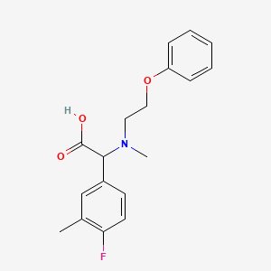 molecular formula C18H20FNO3 B5905751 (4-fluoro-3-methylphenyl)[methyl(2-phenoxyethyl)amino]acetic acid 