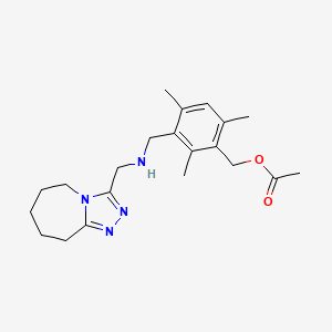 molecular formula C21H30N4O2 B5905757 2,4,6-trimethyl-3-{[(6,7,8,9-tetrahydro-5H-[1,2,4]triazolo[4,3-a]azepin-3-ylmethyl)amino]methyl}benzyl acetate 