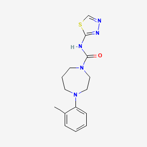 molecular formula C15H19N5OS B5905758 4-(2-methylphenyl)-N-1,3,4-thiadiazol-2-yl-1,4-diazepane-1-carboxamide 