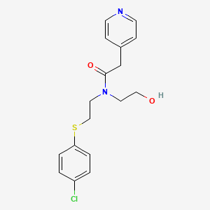molecular formula C17H19ClN2O2S B5905764 N-{2-[(4-chlorophenyl)thio]ethyl}-N-(2-hydroxyethyl)-2-pyridin-4-ylacetamide 