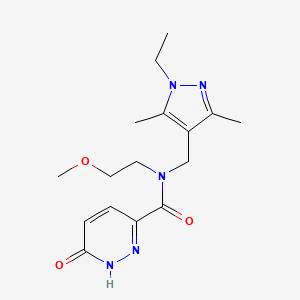 N-[(1-ethyl-3,5-dimethyl-1H-pyrazol-4-yl)methyl]-N-(2-methoxyethyl)-6-oxo-1,6-dihydropyridazine-3-carboxamide