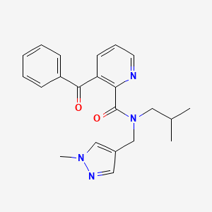 molecular formula C22H24N4O2 B5905821 3-benzoyl-N-isobutyl-N-[(1-methyl-1H-pyrazol-4-yl)methyl]pyridine-2-carboxamide 
