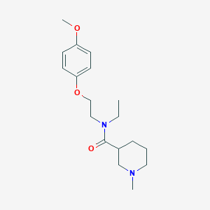 molecular formula C18H28N2O3 B5905845 N-ethyl-N-[2-(4-methoxyphenoxy)ethyl]-1-methylpiperidine-3-carboxamide 