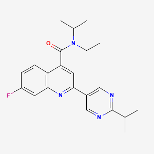 molecular formula C22H25FN4O B5905854 N-ethyl-7-fluoro-N-isopropyl-2-(2-isopropylpyrimidin-5-yl)quinoline-4-carboxamide 