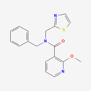 molecular formula C18H17N3O2S B5905861 N-benzyl-2-methoxy-N-(1,3-thiazol-2-ylmethyl)nicotinamide 