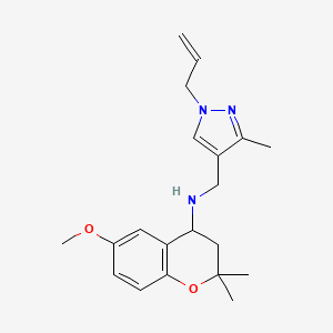 molecular formula C20H27N3O2 B5905869 N-[(1-allyl-3-methyl-1H-pyrazol-4-yl)methyl]-6-methoxy-2,2-dimethylchroman-4-amine 