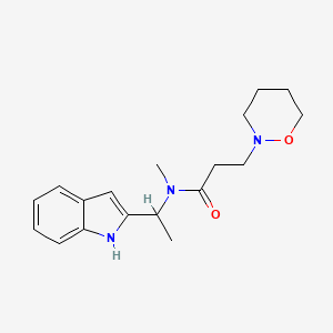 molecular formula C18H25N3O2 B5905870 N-[1-(1H-indol-2-yl)ethyl]-N-methyl-3-(1,2-oxazinan-2-yl)propanamide 