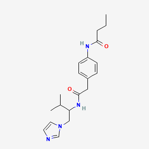 N-[4-(2-{[1-(1H-imidazol-1-ylmethyl)-2-methylpropyl]amino}-2-oxoethyl)phenyl]butanamide