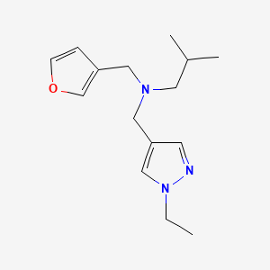 molecular formula C15H23N3O B5905893 N-[(1-ethyl-1H-pyrazol-4-yl)methyl]-N-(3-furylmethyl)-2-methylpropan-1-amine 