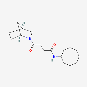 molecular formula C18H30N2O2 B5905912 4-[(1S*,4S*)-2-azabicyclo[2.2.1]hept-2-yl]-N-cyclooctyl-4-oxobutanamide 