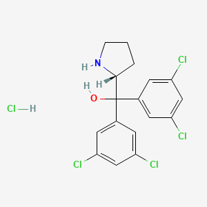 molecular formula C17H16Cl5NO B590592 (R)-a,a-bis(3,5-Dichlorophenyl)-2-pyrrolidinemethanol hydrochloride CAS No. 131180-61-5