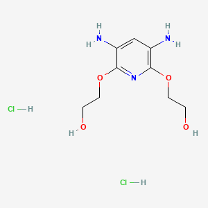 molecular formula C9H17Cl2N3O4 B590595 2,6-Bis(2-hydroxyethoxy)-3,5-pyridinediamine HCl CAS No. 85679-72-7