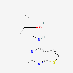 molecular formula C15H19N3OS B5905985 4-{[(2-methylthieno[2,3-d]pyrimidin-4-yl)amino]methyl}hepta-1,6-dien-4-ol 