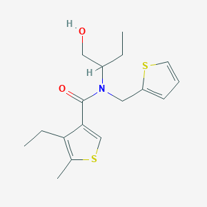 molecular formula C17H23NO2S2 B5906001 4-ethyl-N-[1-(hydroxymethyl)propyl]-5-methyl-N-(2-thienylmethyl)thiophene-3-carboxamide 