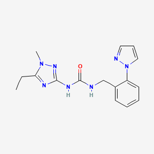 molecular formula C16H19N7O B5906003 N-(5-ethyl-1-methyl-1H-1,2,4-triazol-3-yl)-N'-[2-(1H-pyrazol-1-yl)benzyl]urea trifluoroacetate 