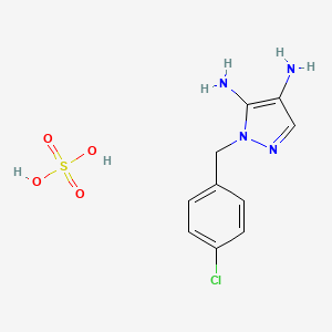 molecular formula C10H13ClN4O4S B590601 1-(4-Chlorobenzyl)-1H-pyrazole-4,5-diamine sulfate CAS No. 157469-74-4