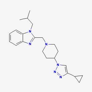 molecular formula C22H30N6 B5906017 2-{[4-(4-cyclopropyl-1H-1,2,3-triazol-1-yl)piperidin-1-yl]methyl}-1-isobutyl-1H-benzimidazole 