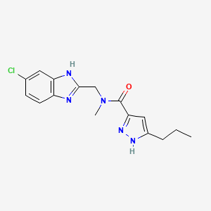 molecular formula C16H18ClN5O B5906023 N-[(5-chloro-1H-benzimidazol-2-yl)methyl]-N-methyl-3-propyl-1H-pyrazole-5-carboxamide 