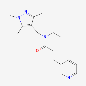 molecular formula C18H26N4O B5906057 N-isopropyl-3-pyridin-3-yl-N-[(1,3,5-trimethyl-1H-pyrazol-4-yl)methyl]propanamide 