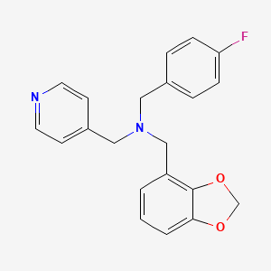 (1,3-benzodioxol-4-ylmethyl)(4-fluorobenzyl)(pyridin-4-ylmethyl)amine