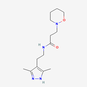 molecular formula C14H24N4O2 B5906070 N-[2-(3,5-dimethyl-1H-pyrazol-4-yl)ethyl]-3-(1,2-oxazinan-2-yl)propanamide 