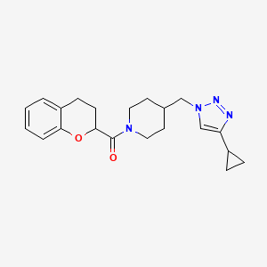 molecular formula C21H26N4O2 B5906081 4-[(4-cyclopropyl-1H-1,2,3-triazol-1-yl)methyl]-1-(3,4-dihydro-2H-chromen-2-ylcarbonyl)piperidine 