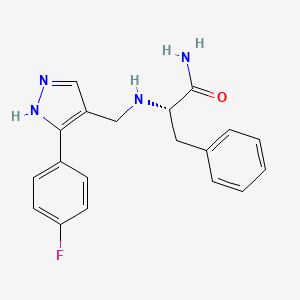 molecular formula C19H19FN4O B5906096 (2S)-2-({[3-(4-fluorophenyl)-1H-pyrazol-4-yl]methyl}amino)-3-phenylpropanamide 