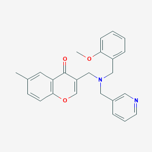 molecular formula C25H24N2O3 B5906105 3-{[(2-methoxybenzyl)(pyridin-3-ylmethyl)amino]methyl}-6-methyl-4H-chromen-4-one 