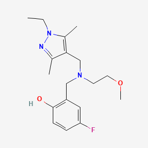 2-{[[(1-ethyl-3,5-dimethyl-1H-pyrazol-4-yl)methyl](2-methoxyethyl)amino]methyl}-4-fluorophenol