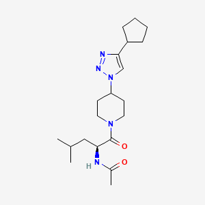 molecular formula C20H33N5O2 B5906136 N-((1S)-1-{[4-(4-cyclopentyl-1H-1,2,3-triazol-1-yl)piperidin-1-yl]carbonyl}-3-methylbutyl)acetamide 