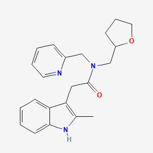 molecular formula C22H25N3O2 B5906138 2-(2-methyl-1H-indol-3-yl)-N-(pyridin-2-ylmethyl)-N-(tetrahydrofuran-2-ylmethyl)acetamide 