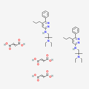 molecular formula C54H76N8O12 B590616 but-2-enedioic acid;2-N,2-N-diethyl-2-methyl-1-N-(6-phenyl-5-propylpyridazin-3-yl)propane-1,2-diamine CAS No. 137733-33-6