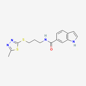 molecular formula C15H16N4OS2 B5906210 N-{3-[(5-methyl-1,3,4-thiadiazol-2-yl)thio]propyl}-1H-indole-6-carboxamide 