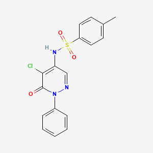 molecular formula C17H14ClN3O3S B5906225 N-(5-chloro-6-oxo-1-phenyl-1,6-dihydro-4-pyridazinyl)-4-methylbenzenesulfonamide 