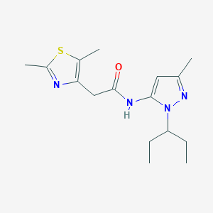 molecular formula C16H24N4OS B5906241 2-(2,5-dimethyl-1,3-thiazol-4-yl)-N-[1-(1-ethylpropyl)-3-methyl-1H-pyrazol-5-yl]acetamide 