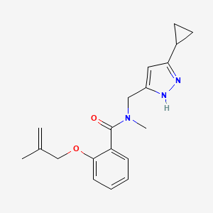 molecular formula C19H23N3O2 B5906275 N-[(5-cyclopropyl-1H-pyrazol-3-yl)methyl]-N-methyl-2-[(2-methylprop-2-en-1-yl)oxy]benzamide 