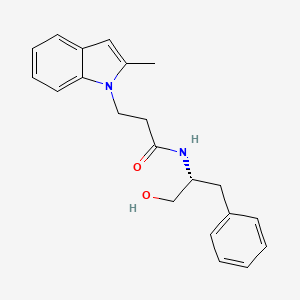 molecular formula C21H24N2O2 B5906288 N-[(1R)-1-benzyl-2-hydroxyethyl]-3-(2-methyl-1H-indol-1-yl)propanamide 